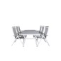 Virya Dining Table - White Alu / Grey Glass - Big Table Albany 5: Pos Chair - White/Grey_6