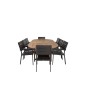 Kenya Oval Dining Table 180/240*120*H75-Teak, Tasotuoli (pinottava) - Black Alu / Black Aintwood