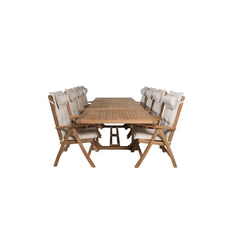 Kenya Spisebord 195/295 * 110 * H75 - Teak, Kenya 5-positions klapstol - Teak_8
