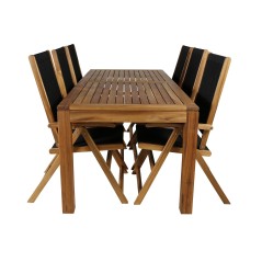 Little John Dining Table - 200*90*H76 - Acacia, Little John foldable Chair - Rope / Acacia_6