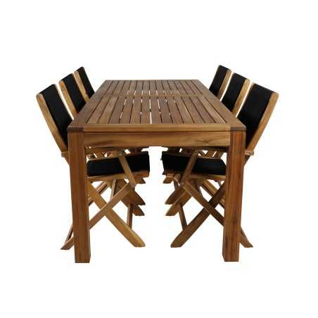 Little John Dining Table - 200*90*H76 - Acacia, Peter foldable chair - rope / Acacia_6