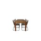 Little John Dining Table - 200*90*H76 - Acacia, Lindos Stacking Chair - Black Alu / Latte Rope