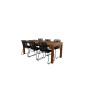 Little John Dining Table – 200*90*H76 – Acacia, Lindos Stacking Chair – Black Alu/Black Rope