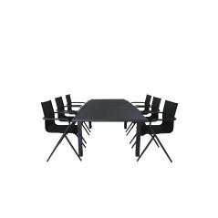 Marbella Table 160/240 - Black/Black, Alina Dining Chair - Black Alu / Black Textilene_6