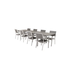 Albany Table - 224/324 - White/GreyLevels Chair (stackable) - White Alu / Grey Aintwood_8