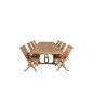 Kenya Dining Table 195/295*110*H75 – Teak, Kenya Folding Chair – With Armrest – Teak_8