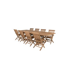 Kenya Dining Table 195/295*110*H75 – Teak, Kenya Folding Chair – With Armrest – Teak_8