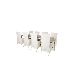 Albany Table - 160/240 - White/GreyPadova Chair (Recliner) - White/Grey_8