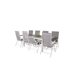 Albany Table - 160/240 - White/GreyBreak 5:pos Chair - White/Grey_8