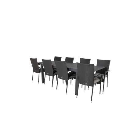 Marbella Tabell 160/240 - Svart / svart, Anna stol - svart_8