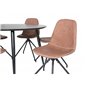 Dipp Dining Table - 115cm - Black Veneer / All black legs , Polar Dining Chair with Spin function - black Legs - Brown PU - Whit