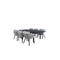 Marbella Table 160/240 - Black/Black, Virya Dining Chair - BLACK Alu / Grey cushion _6