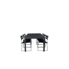 Marbella-pöytä 160/240 - Musta/musta, Lina Dining Chair - Black_6