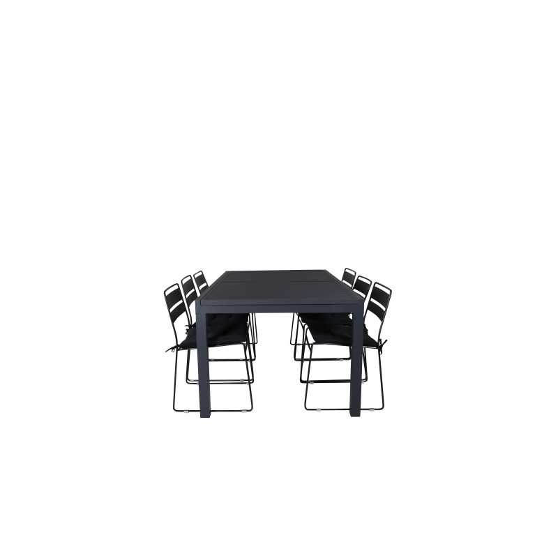 Marbella-pöytä 160/240 - Musta/musta, Lina Dining Chair - Black_6