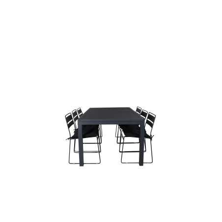 Marbella-pöytä 160/240 - Musta/musta, Lina Dining Chair - Black_6