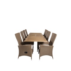 Panama Table 160/240 - Black/Teak, Padova Chair (Recliner) - Nature/Nature_8