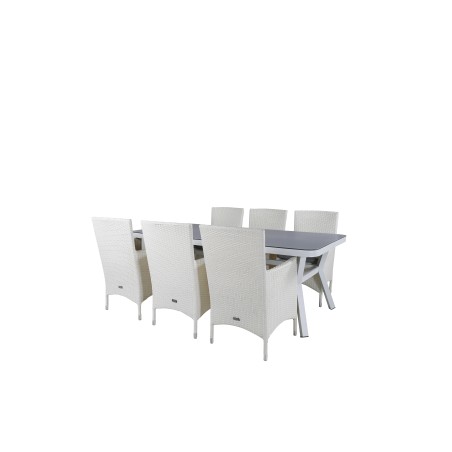 Virya Dining Table - White Alu / Grey Glass - Big Table+Malin Carmstol