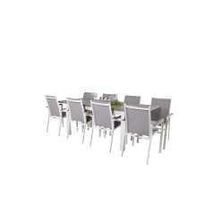 Albany Table - 160/240 - White/GreyParma Chair - White/Grey_8