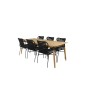 Julian Dining Table - Acasia - 210*100cm, Julian Dining Chair - Black Steel / Black Rope 6 6