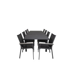 Marbella Table 160/240 - Black/Black, Parma Chair - Black/Grey_8