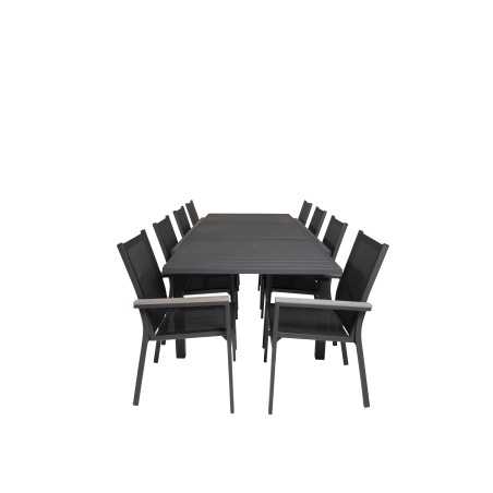 Marbella-pöytä 160/240 - Black/Black, Parma Chair - Black/Grey_8