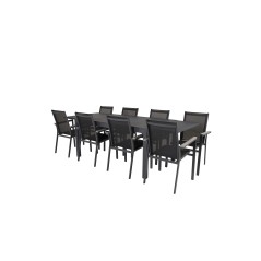 Marbella Table 160/240 - Black/Black, Parma Chair - Black/Grey_8