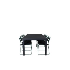 Marbella Table 160/240 - Black/Black, Lina Dining Chair - Green_6