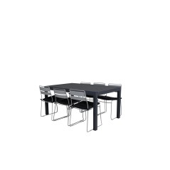 Marbella Table 160/240 - Black/Black, Lina Dining Chair - Grey_6