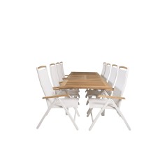 Panama Table 160/240 - White/Teak, Panama 5:pos Chair - White/Teak_8