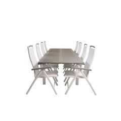 Albany Table - 224/324 - White/GreyAlbany 5:pos Stol - Vit Aluminium/vit textilene/aintwood_8