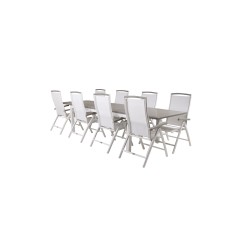 Albany Table - 224/324 - White/GreyAlbany 5:pos Stol - Vit Aluminium/vit textilene/aintwood_8