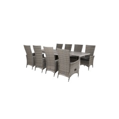 Levels Table 160/240 - White/GreyPadova Chair (Recliner) - Grey/Grey_8