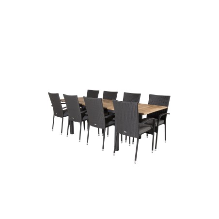 Panama Tabell 160/240 - Svart / Teak, Anna stol - svart_8