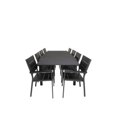 Marbella Table 160/240 - Black/Black, Levels Chair (stackable) - Black Alu / Black Aintwood_8