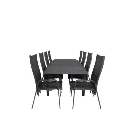 Marbella Table 160/240 - Black/Black, Copacabana Recliner Chair - Black/Black_8