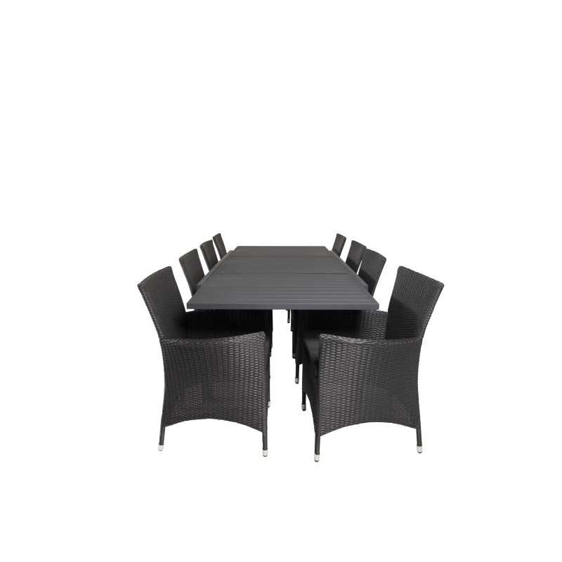 Marbella-pöytä 160/240 - Black/Black, Knick Armchair - Black_8