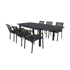 Marbella Table 160/240 - Black/Black, Dallas Dining Chair_6