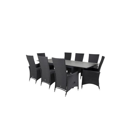 Levels Table 160/240 - Black/Grey, Padova Chair (Recliner) - Black/Grey_8