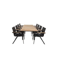 Mexico Table 160/240*90 - Black/Teak, Mexico Chair - Black/Teak_8