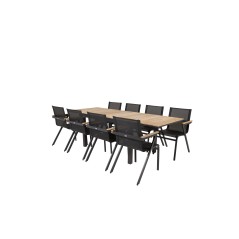 Mexico Table 160/240*90 - Black/Teak, Mexico Chair - Black/Teak_8