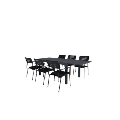 Marbella Table 160/240 - Black/Black, Nicke Dining chair w, armrest - Black Steel_6