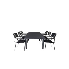 Marbella Table 160/240 - Black/Black, Nicke Dining chair w, armrest - Black Steel_6