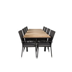 Mexico Table 160/240*90 - Black/Teak, Anna Chair - Black_8