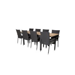 Mexico Table 160/240*90 - Black/Teak, Anna Chair - Black_8