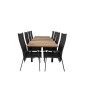 Mexiko Tabell 160/240 * 90 - Svart / teak, Copacabana vilostol stol - svart / svart_8