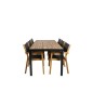 Bois Dining Table 205*90cm - Black Legs / Acacia, Venice Stackingchair Teak/Black Textilene