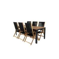 Bois Dining Table 205*90cm - Black Legs / Acacia, Little John taitettava Pääartikkeli: Acacia_6