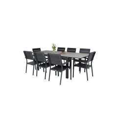 Levels Table 160/240 - Black/Grey, Levels Chair (stackable) - Black Alu / Black Aintwood_8