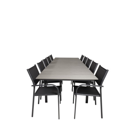 Levels Table 229/310 - Black/Grey, Santorini Arm Chair (Stackable) - Black alu / Black Textilene_10