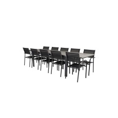 Levels Table 229/310 - Black/Grey, Santorini Arm Chair (Stackable) - Black alu / Black Textilene_10